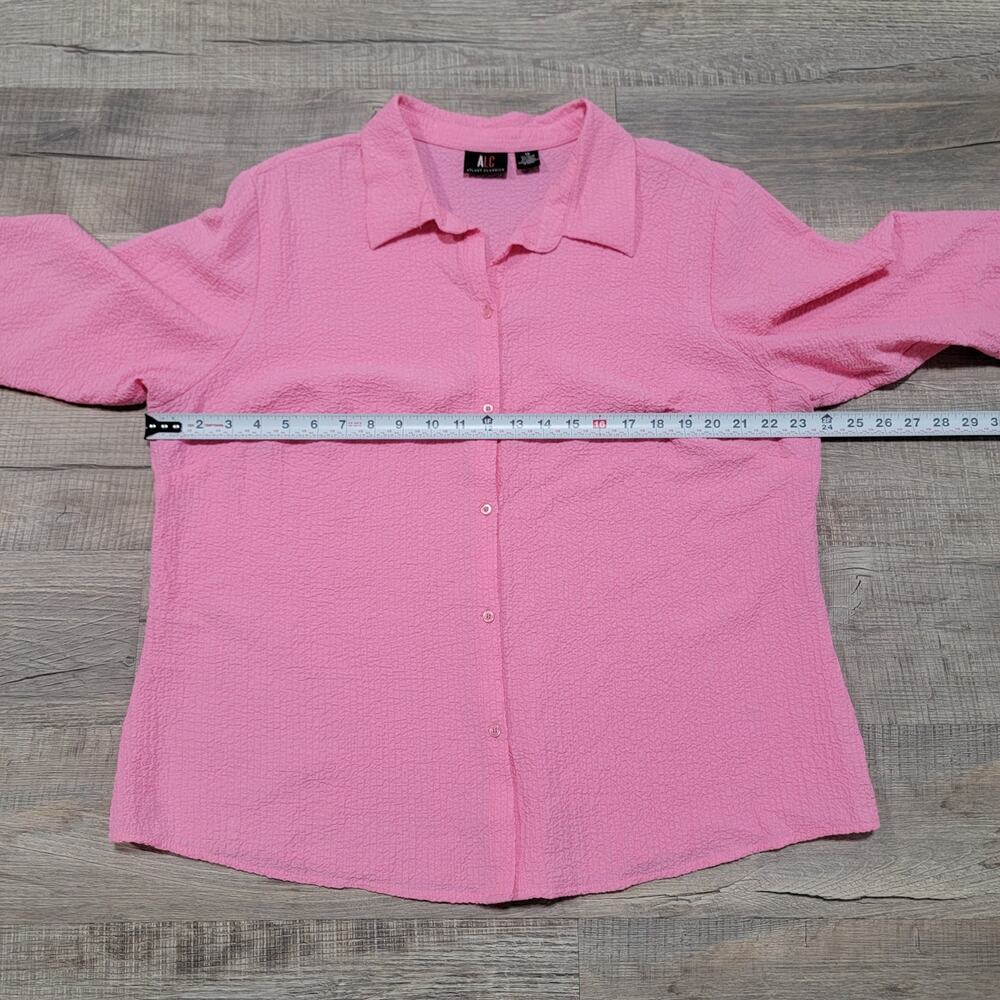 ALC Pink Crinkle Button Up Shirt Plus Size 1X Contemporary Art to Wear Unique - Picture 5 of 5